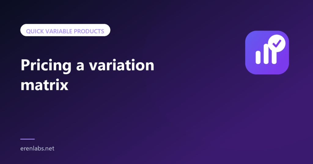 Article cover: Pricing a variation matrix — Quick Variable Products